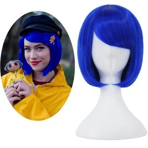Blue Bob Wig with Bangs - Coraline/Cosplay